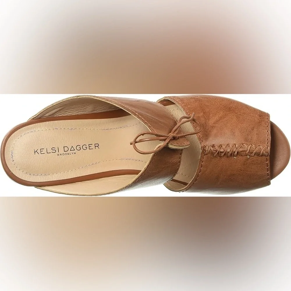 Kelsi Dagger Brooklyn Womens Leather Marion Platform Slide Heeled Sandal Size 9